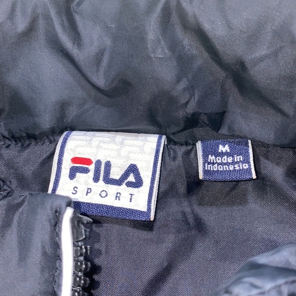 Vintage Black Fila Zip Up Puffer Vest Medium - Picture 5 of 9